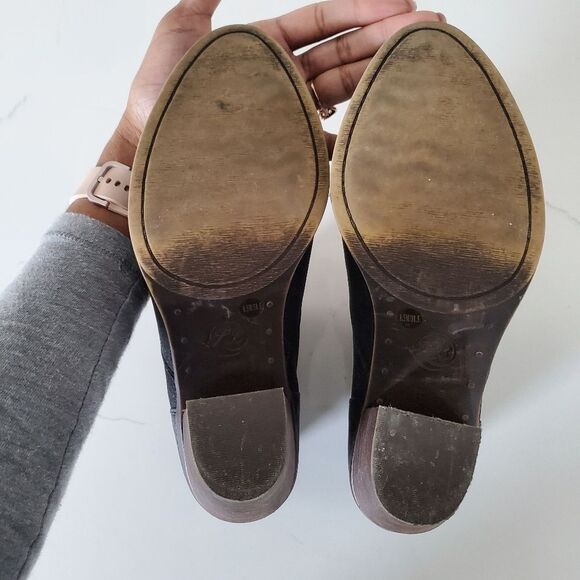 Lucky Brand Ellhen Booties Women's Size 8.5 Black Leather Ankle Boots Slip On - Picture 10 of 12